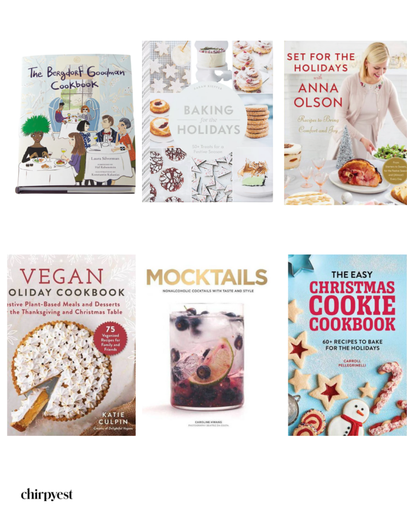 Board for 13 holiday cookbooks