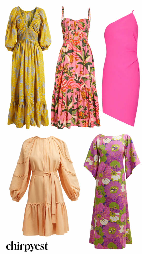 image containing beachy and colorful dress options